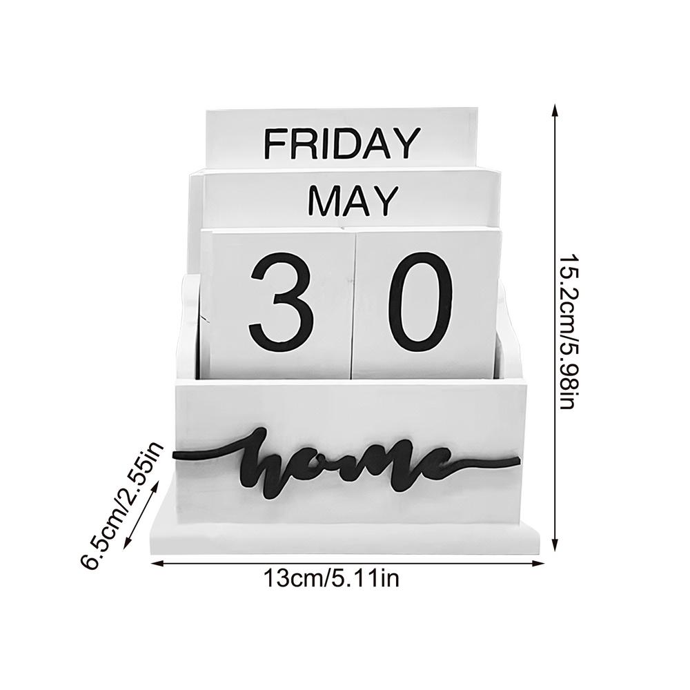 Wooden Desk Calendar Multipurpose Wooden Perpetual Calendar Rustic Calendar For Bedrooms Decorative Date Blocks For Living Rooms