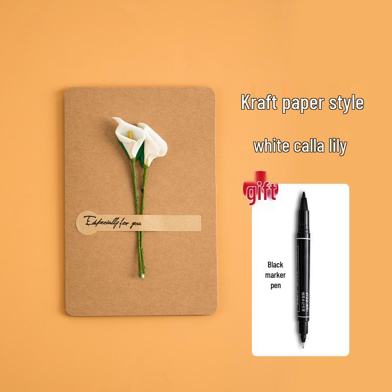 3D Dried Flower Handwritten Greeting Card for Teacher's Day, Love Letters, or Birthday – Perfect for Couples