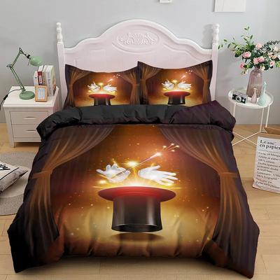 Magic Pattern Duvet Cover King Queen Fairy Theme Bedding Set For Kids Boys Girls Cartoon Fantasy 2/3Pcs Polyester Quilt Cover