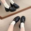Muffin thick heel women's shoes versatile shoes children 2025 spring and autumn new fashion single shoes loafers platform small leather shoes women