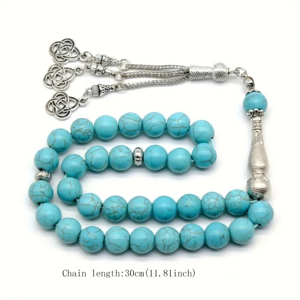 10mm 33 Beads Natural Stones Muslim Rosary Beads Ramadan Eid Gifts Turkey Bracelet Arabic Islamic Prayer Beads Handmade Zircon