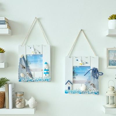 Nautical Theme Hanging Picture Frame Vintage Handmade Wooden Hanging Frame Creative Wood Material Photo Holder
