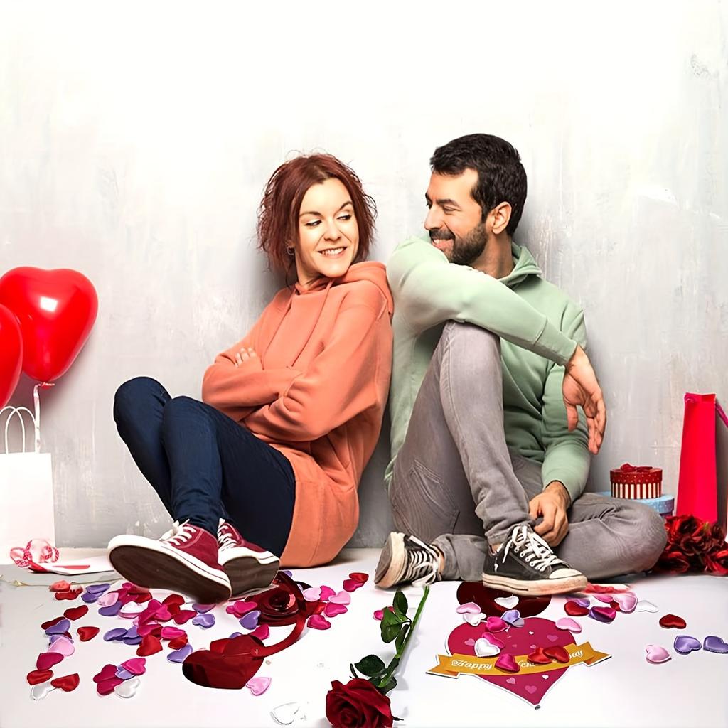 200pcs Lace Heart Confetti Decoration - Romantic Decoration for Valentine's Day Mother's Day Birthday Anniversary Thanksgiving Christmas