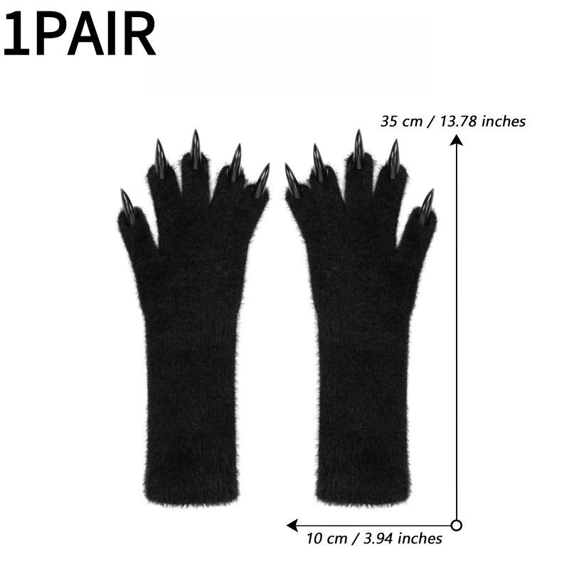 1PAIR Halloween Long Gloves Long Nails Animal Claws Gloves Halloween Ghost Claws Dress Up Realistic Cos Props