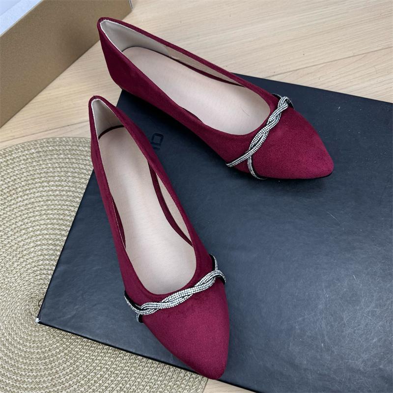Fashion Flat Shoes for Women Spring  Autumn 2025 New Pointed Soft Soled Professional Work Shoes Black Plus Size Women's Shoes 42 43 44