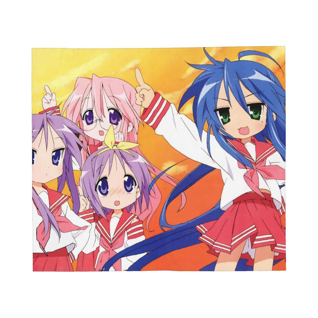 Anime Lucky Star Blanket Fuzzy Funny Warm Throw Blankets for Home Decoration