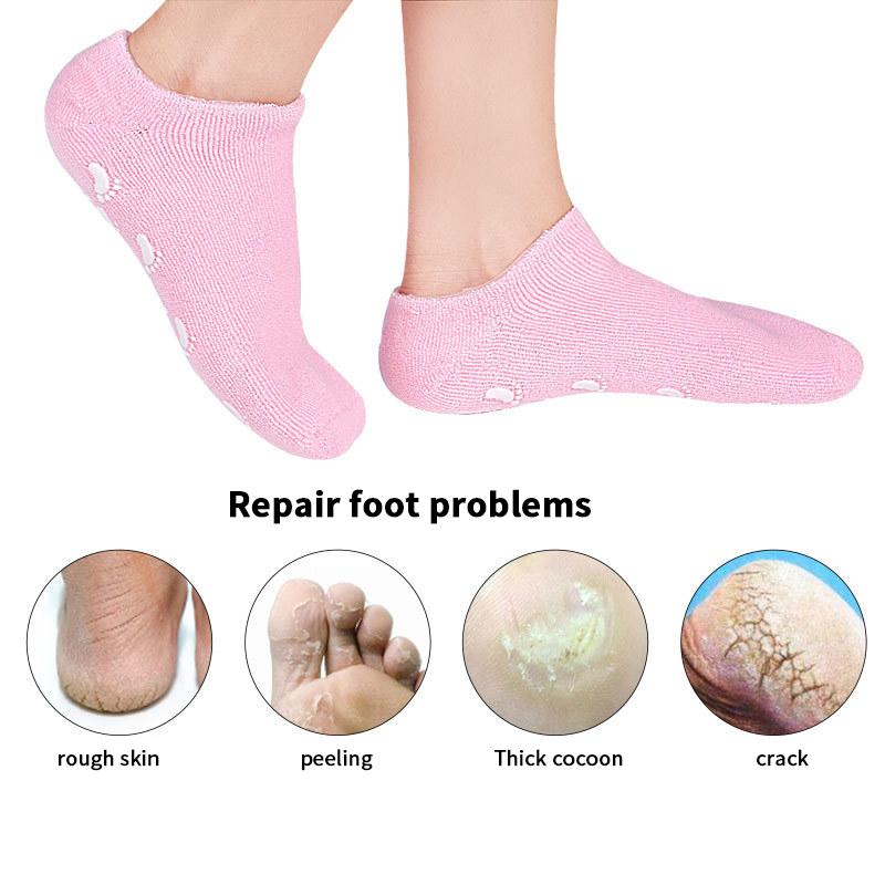 1Pair Multi Colored Essential Oil Moisturizing Socks Gloves For Dry Cracked Feet Nourishing Skin Lubricating Foot Care Massage