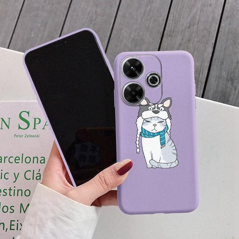 

Мягкий силиконовый чехол с изображением мультяшного кота для Samsung A55 M35 S24 Xiaomi Redmi Note 13 Pro 13C 14T Poco C65 iPhone Huawei Honor 200 Lite Realme противоударный чехол Samsung Galaxy S9 Plus фиолетовый