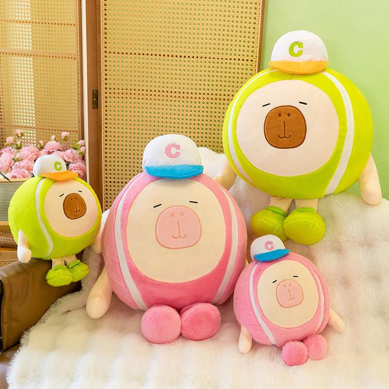 Capybara Dress Tennis Up Cartoon Plush Doll Kids Birthday Gift Decoration Home