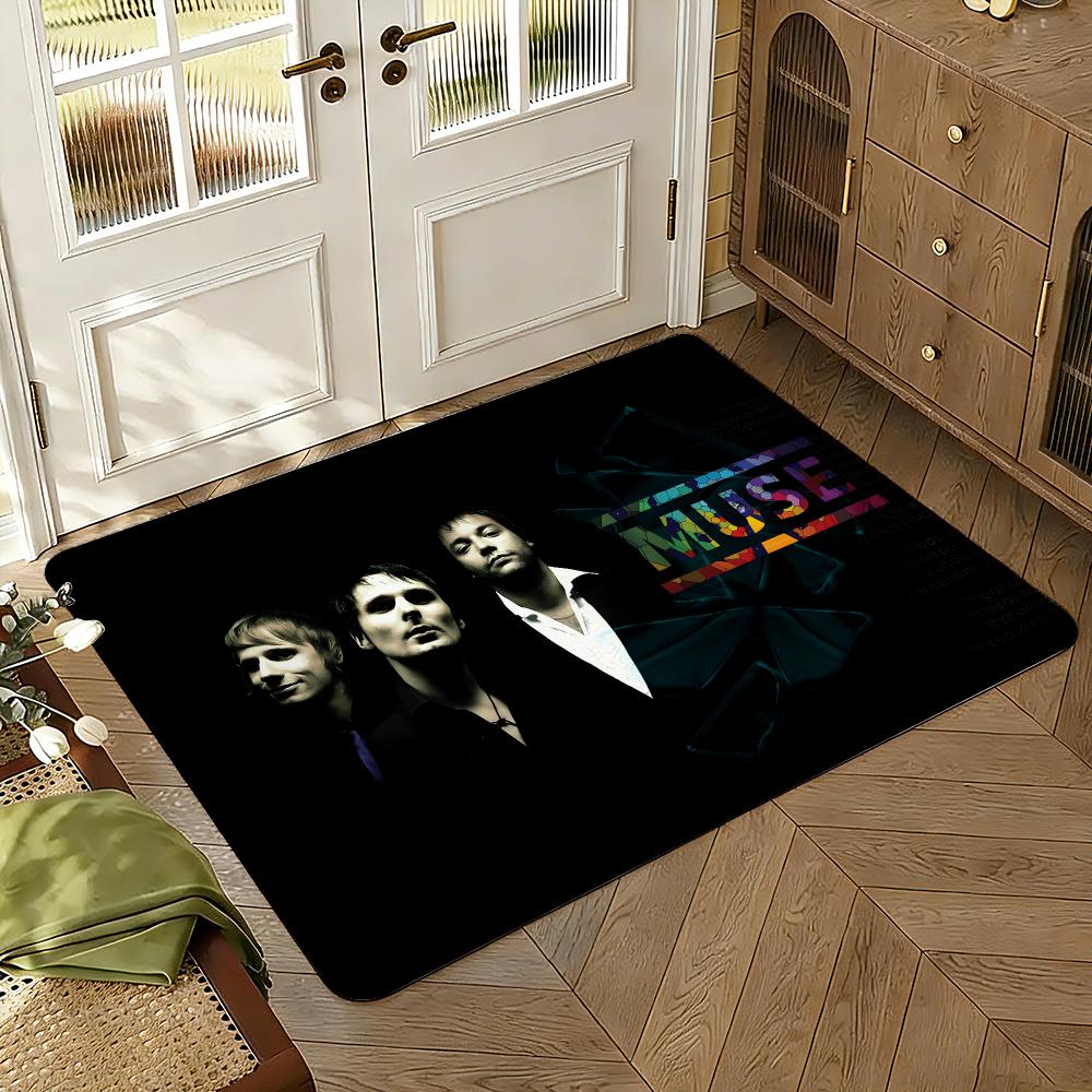 Alternative rock the muse band Floor Mat Soft Thickened Absorbent Non-Slip Bedroom Living Room Door Mat Home Decor Flannel Rugs