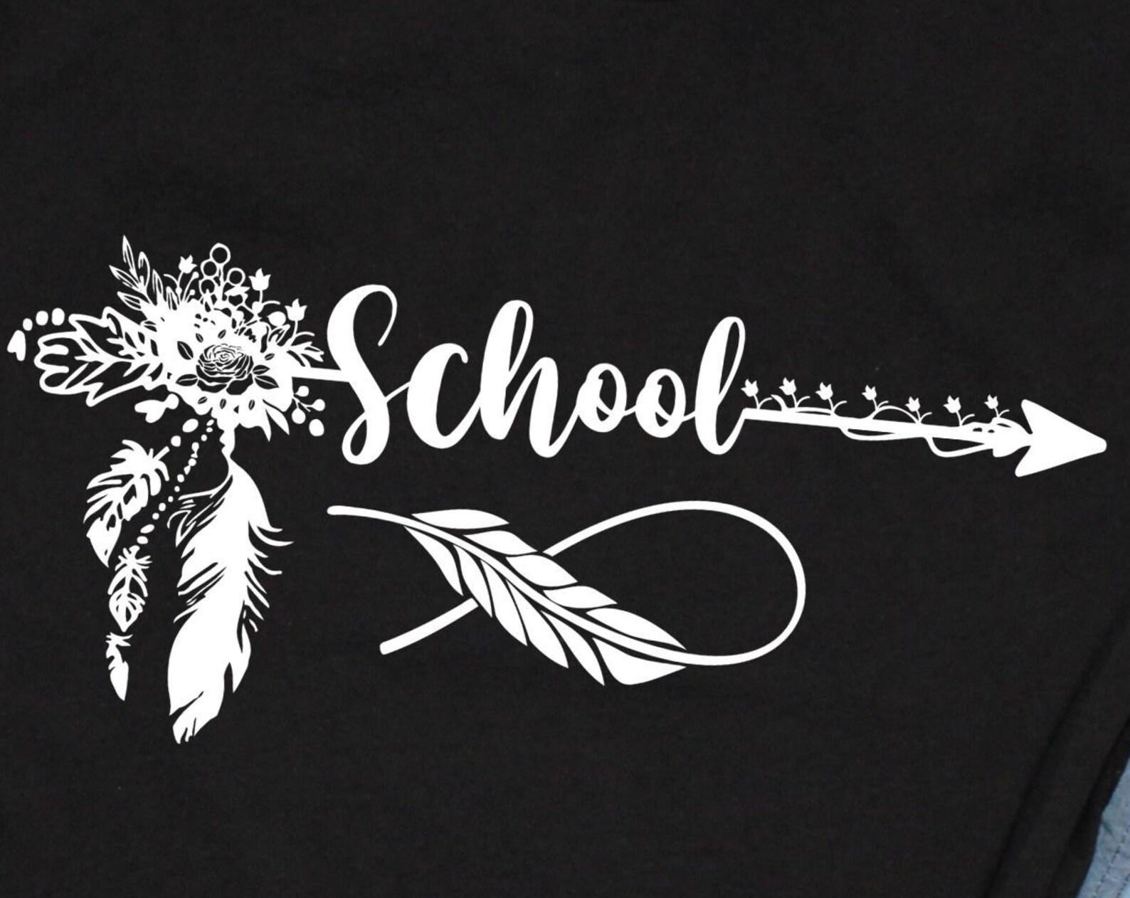 School, teachers tshirt, teachers shirt, arrow with feather, gift for teacher S