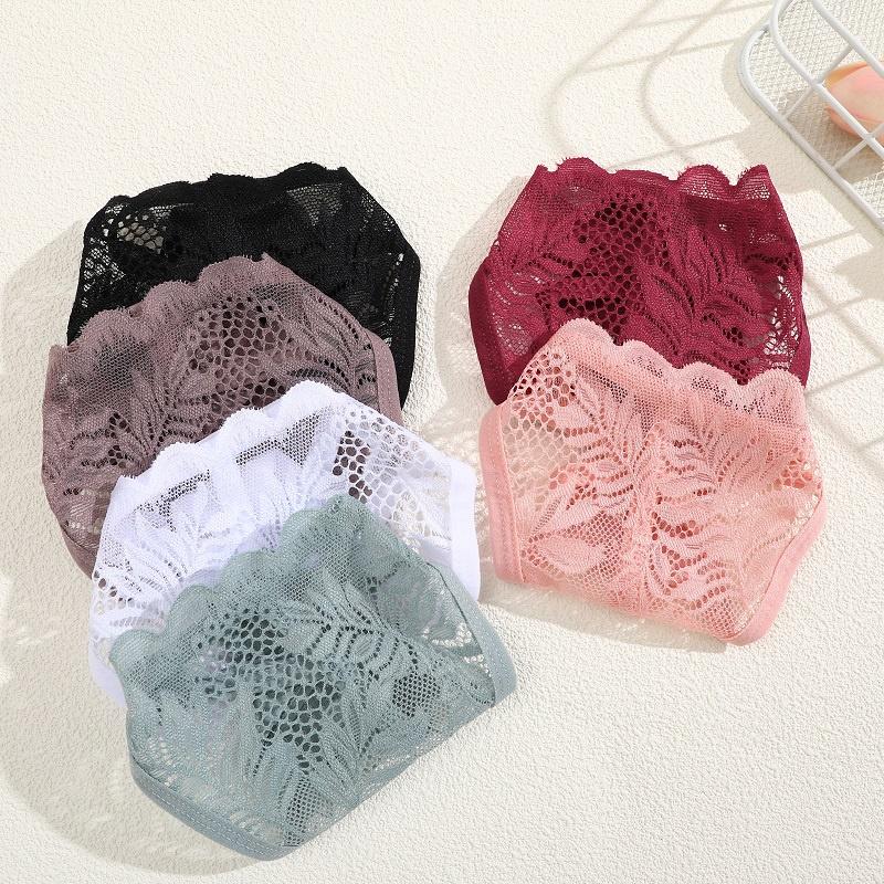 FINETOO Lace Panty Bikini Quick-drying Underwear For Women Sexy Briefs