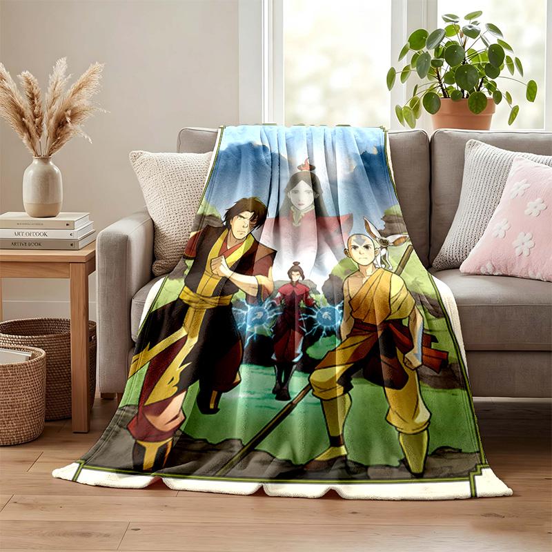 Avatar The Last Airbender Blanket Flannel Blanket Soft Cozy Plush Throw for Sofa Bed Lightweight Home Decor