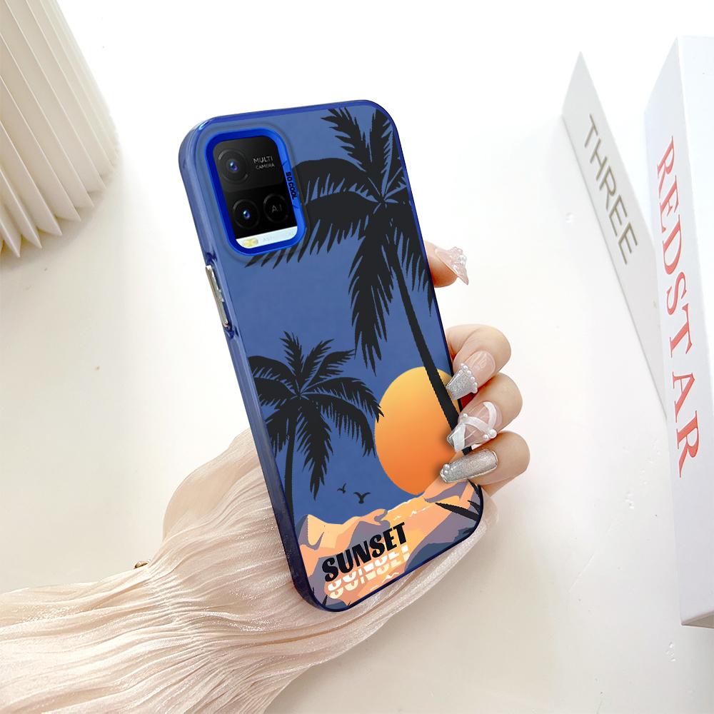 Painted Pattern Colorful Sliver Double Sided Hard Shell Shockproof Anti-fall Phone Casing for Vivo