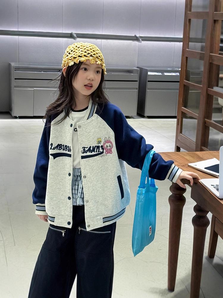 Girls' Stylish Autumn Baseball Jacket 2025 - Trendy Children's Fashion for Fall