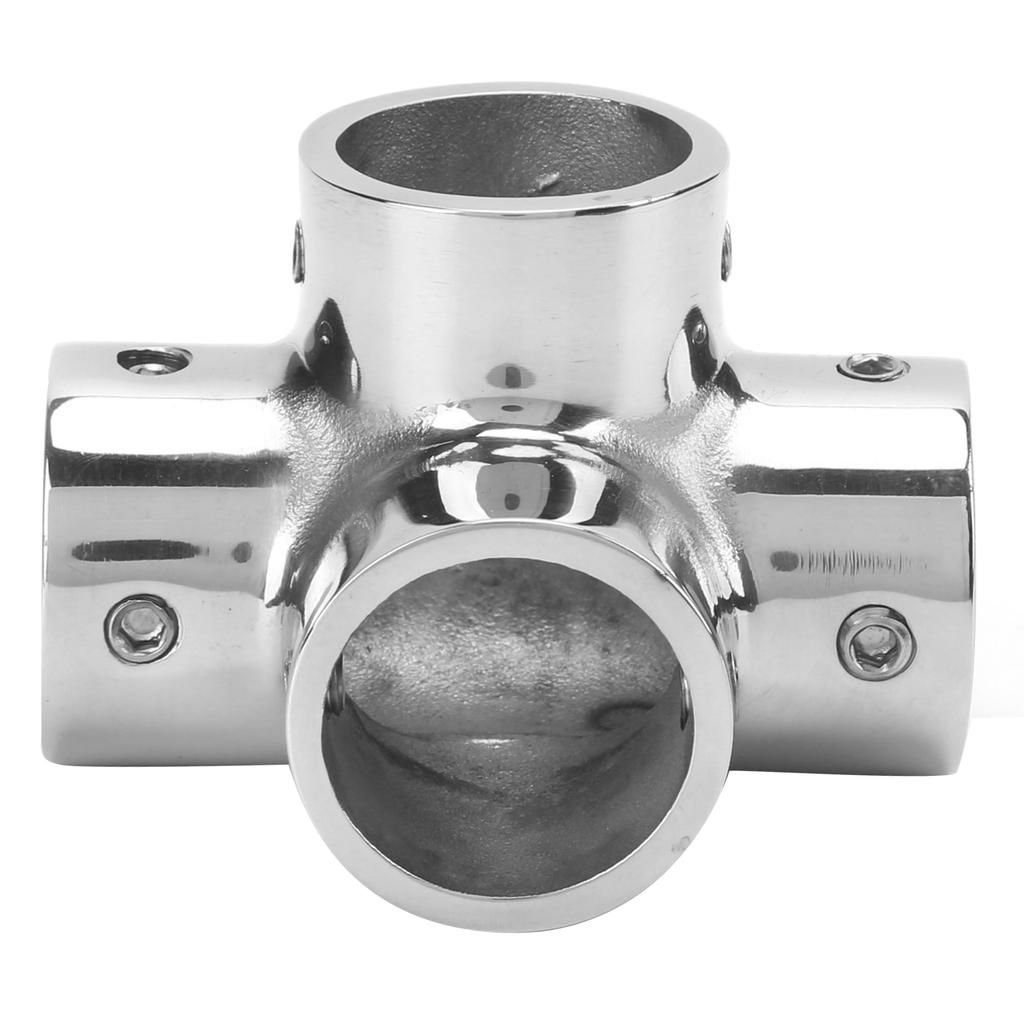 1in 4‑Way Handrail Fitting Tee Joint Connector 316 Stainless Steel Accessories for Yachts Fishing Boats