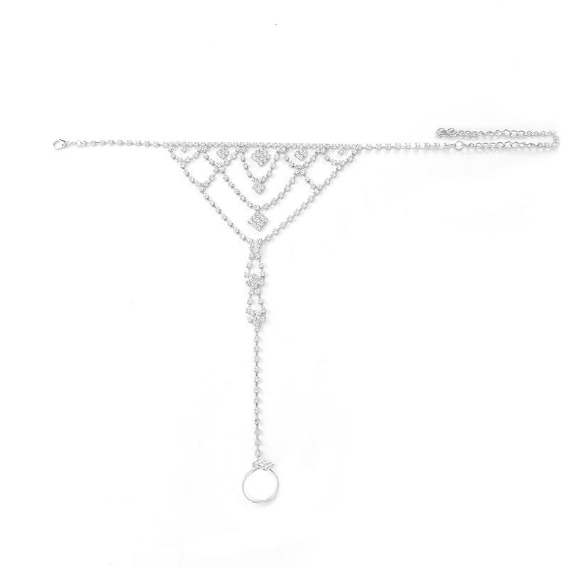 Cheville créative Tenue de fête Célébrations Bague d'orteil strassée Élégante Vacances et Remise de diplôme Pour les vacances à la plage Bijoux de pied Multicouche Cuivre teinté