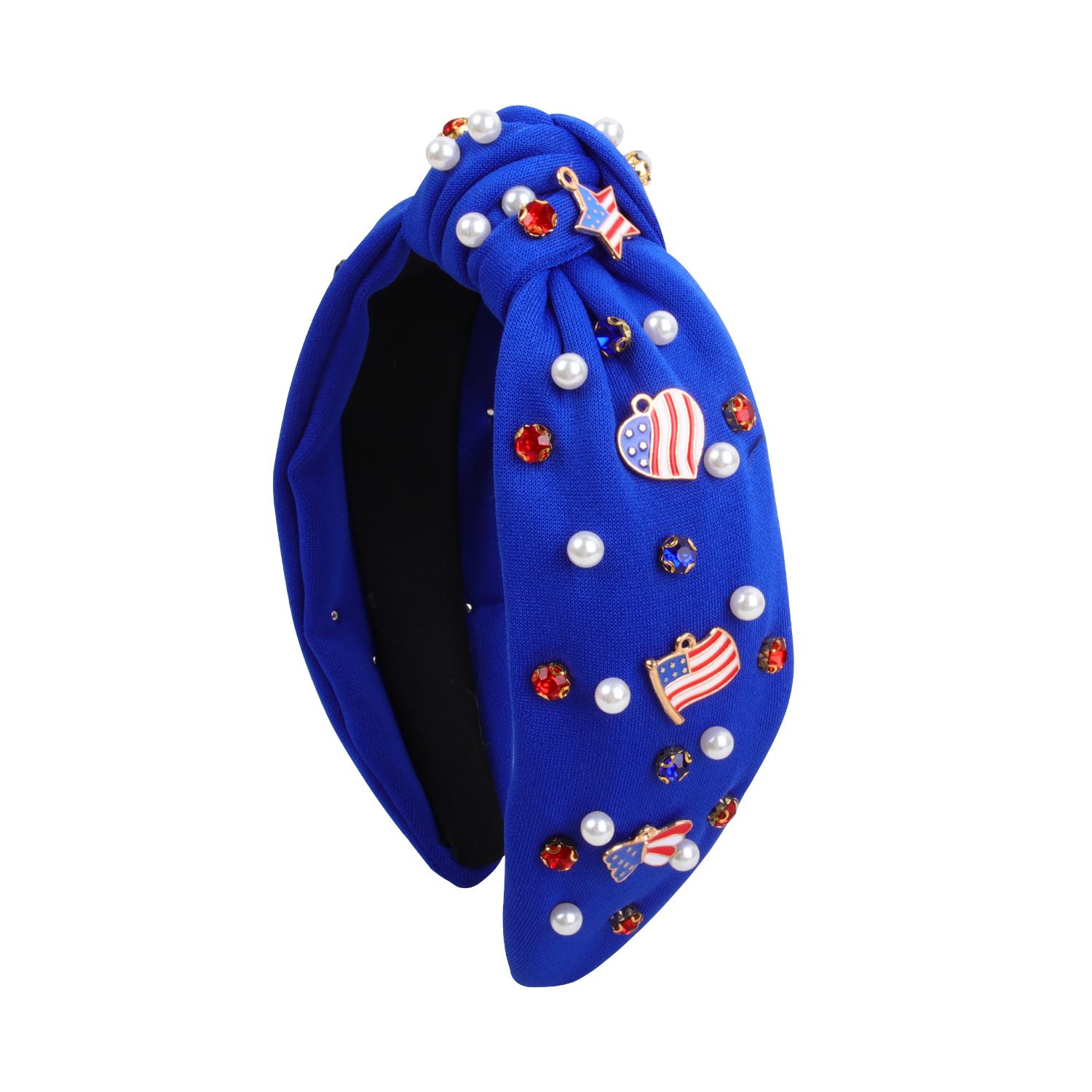 

Fashion USA Independence Headbands for Girls Alloy Flag Print Hairband Glitter Headbands Headwear Girls Kids Hair Accessories