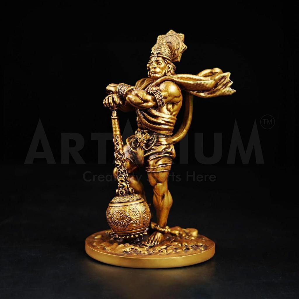 Hanuman Ji Murti Panchmukhi Hanuman Pavan Putra Bajrangbali Murti Bahubali Hanuman Idol for Car Dashboard (Bahubali Hanuman 4 Inch)