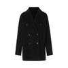 LANCY Women's Wool Blend Double-faced Lapel Coat