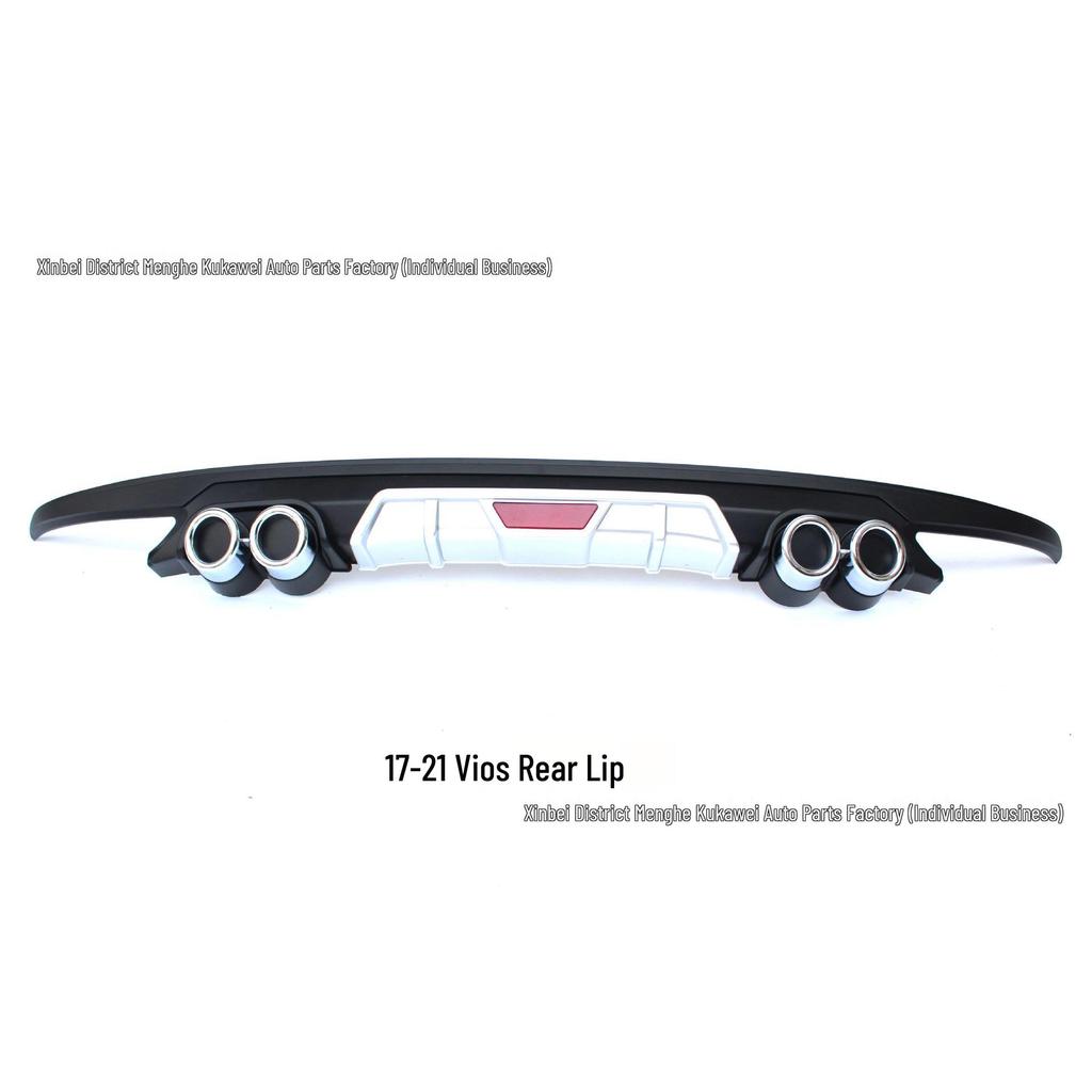 Toyota Vios 2014-2021 Body Kit: Front Lip, Rear Lip, and Side Skirt Modification Kit for Exterior Styling.