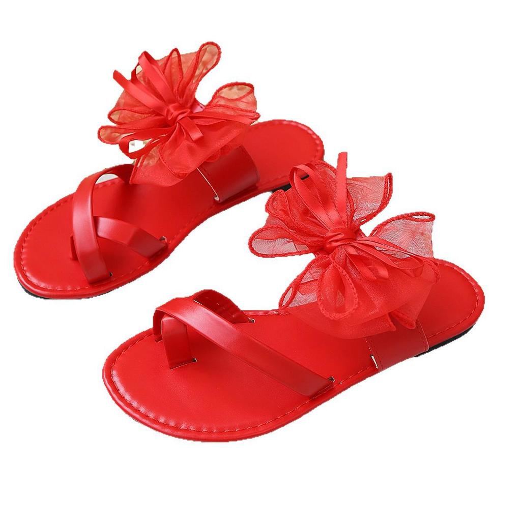 Korean Style Bow Toe-Post Women's Summer Sandals