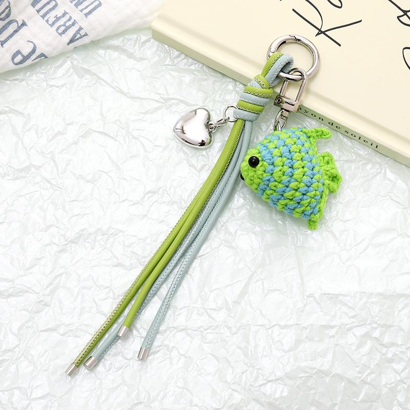 Ladies' Bag Pendants Cartoon Cute Handmade Weave Fish Kawaii Sweet Verstaile Bag Accessories Multifunctional Keychains For Girl