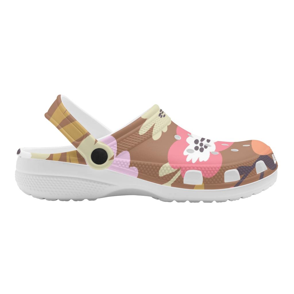 Printed EVA Travel Clogs Women Men Water Friendly Flexible Slip On Travel Use Beach Garden Daily Walking Beach Sandals Comfort Fit
