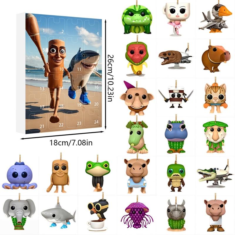 

24PCS Italian Brainrot Tung Sahur Figure Blind Box Tralalero Figures Acrylic Keychain Pendant Funny Model Game Collectibles Gift