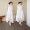 2025 Summer Cotton Linen Dual-Layer Midi Dress - Irregular Hem Literary Style