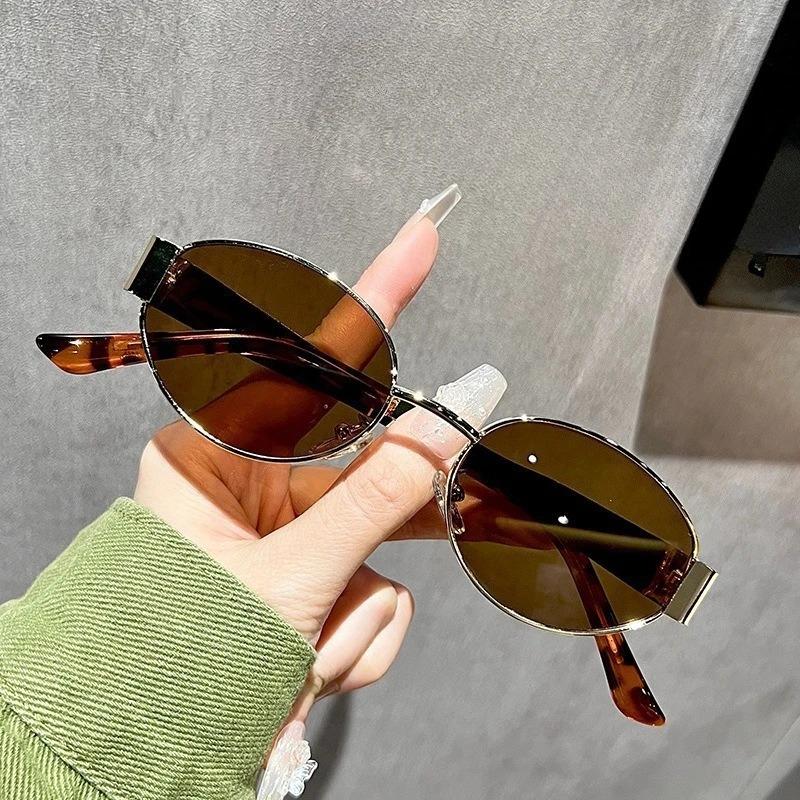 New Oval Frame Sunglasses Men Women Trendy Uv400 Sun Glasses Eyewear Outdoor Driving Sports Punk Goggle Shades For Male