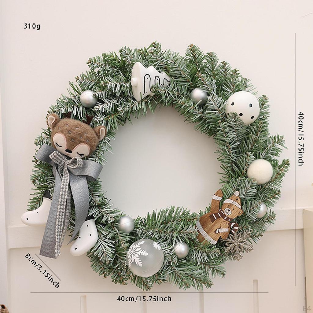 Christmas Wreath Artificial Garland Decor Creative Lifelike Rustic Xmas Ornament for Festival