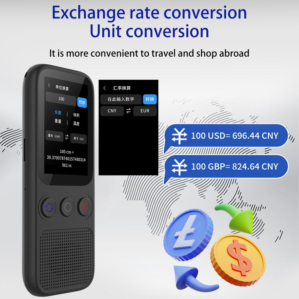 Language AI Translator Device with 138 Languages Voice Translating 17 Offline Translation Simultaneous Interpretation