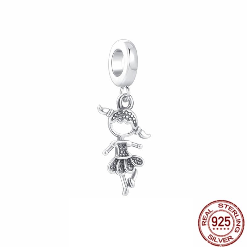 Het försäljning S925 Sterlingsilver Pojke- Flicka-Tonåring & Prinsesskrona Prins Hängberlock Smycken Pärlor Passar Original Armband