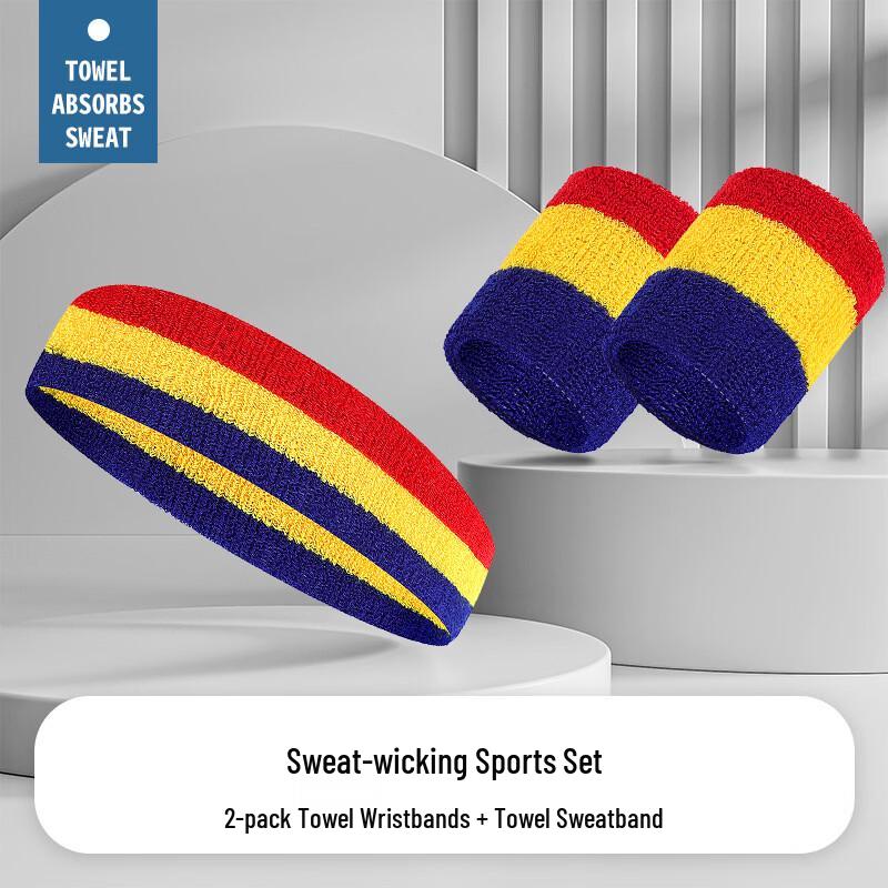 TULX Sports Headband Sweat-Absorbing Hair Tie Set