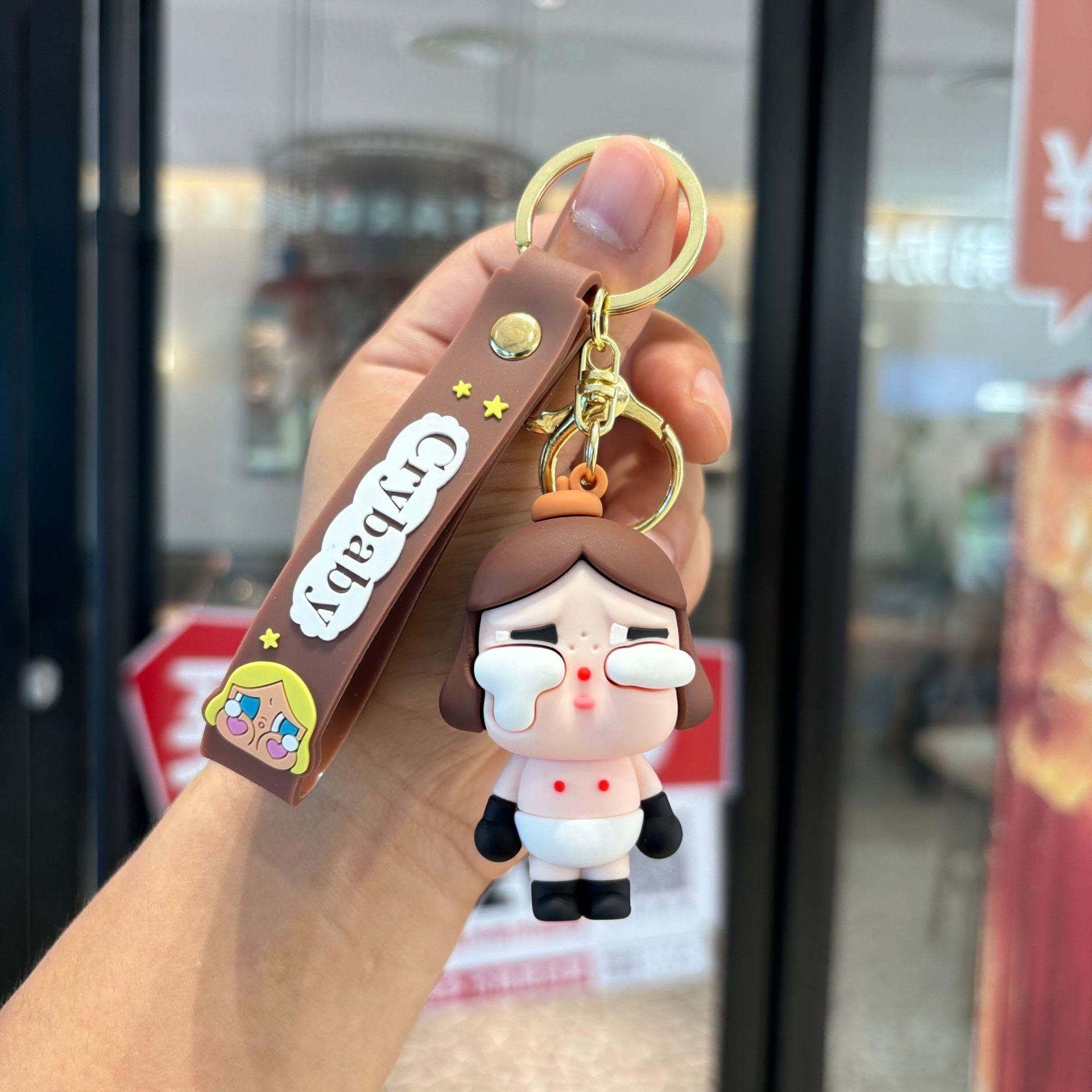 Мультяшный плачущий ребенок Брелок-подвеска Трехмерная Милая Девочка Подвеска для Школьной Сумки Подвеска Пара Брелок для Ключей Автомобиля