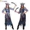 Western Halloween Masquerade Dress Adult Female Pirate Sea Horror Ghost Female Zombie Pirate Costume