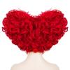25,4 cm lockige herzförmige rote Cosplay-Perücke für Damen, für Halloween, Weihnachten, Schule, Erntedankfest