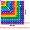 12x12 Multiplication Math Game Pop Toys. Rainbow L Shape Push Bubble Educational Fidget Learning Toys for Kids