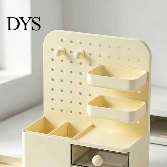DIY Desktop Storage System Perforated Board Rack Mount Shelf for Office Multifunctional Bookend Organizer Supplies Stationery Book, Multi-Functional