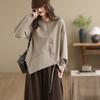 DIMANAF 2026 Plus Size Autumn Women T-Shirts Tunic Shirt Oversize Loose Pullover Casual Lady Tops Cotton