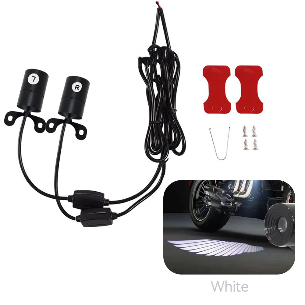 1Pair Motorcycle LED Welcome Light Angel Wings Style Projection Lights For Motorcycle Modified Decorative Lamps Wing Lights