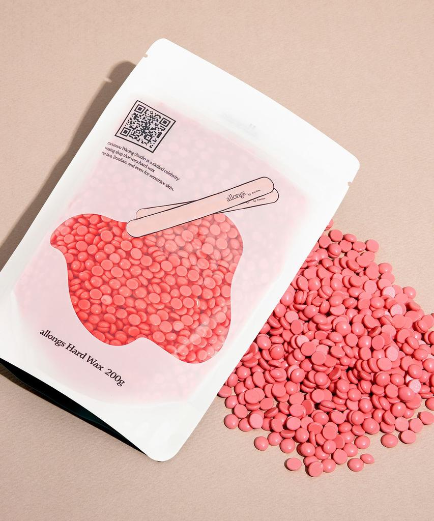 Self-Waxing Hard Wax Beads Refill Type Very Berry Pink 200g (Spatula Included)