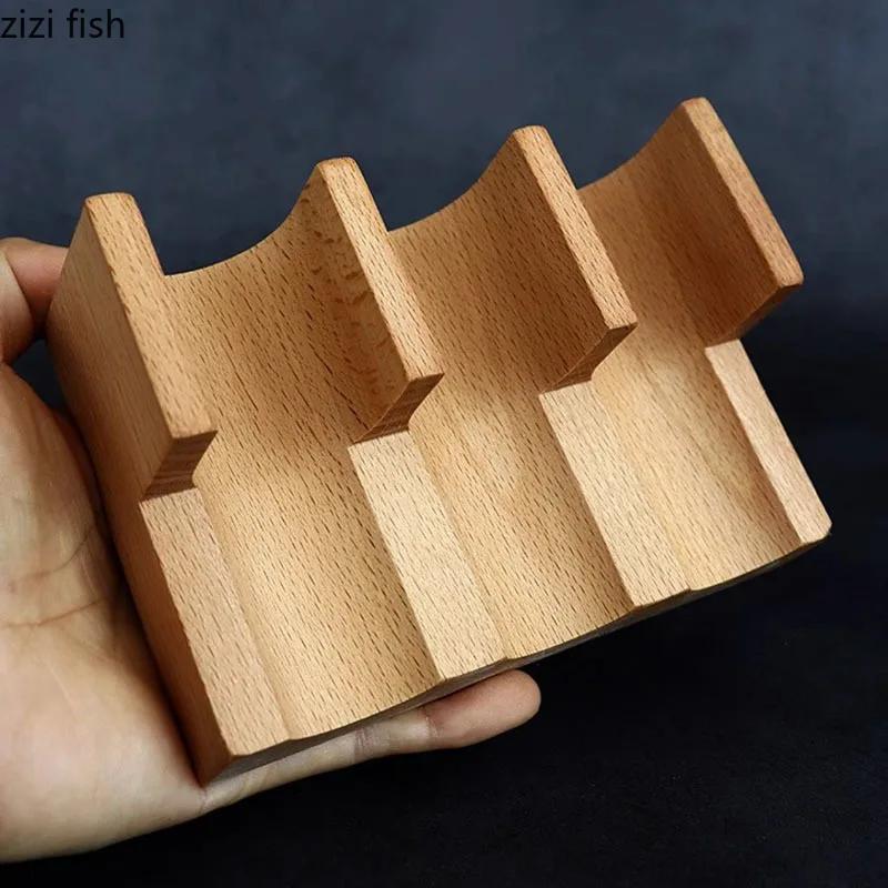 Creative Wooden Sushi Display Plate Rectangular Molecule Cuisine Display Rack Restaurant Food Specialty Display Tableware