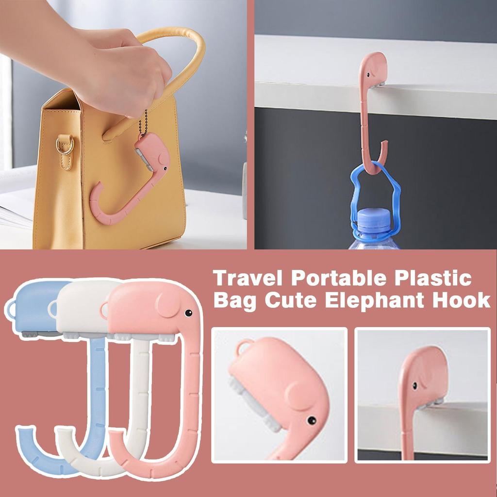 Plastic Bag Hook Portable Cute Elephant Hook For Hanging Decorative Table Purse Bag Hooks Wall Hanger Handbag Hook