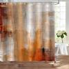 Rust Texture Shower Curtain Brown Orange Gray Abstract Design Industrial Chic Decor Waterproof Bath Linen Artistic Home Decor