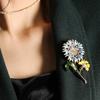 Fashion Small Fresh Sunflower Brooch Clothing Accessories Corsage Gift Painting Oil Daisy Pin