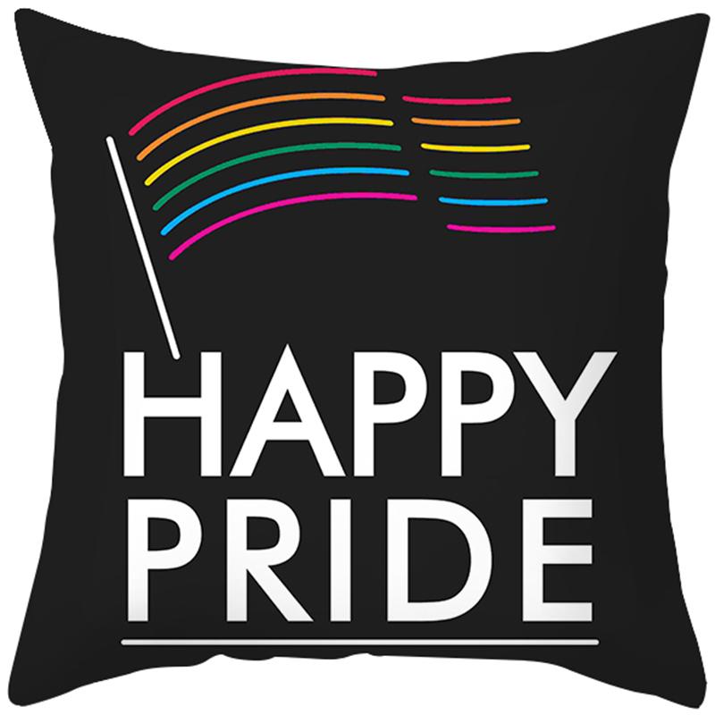 Rainbow Heart Pattern Nordic Sofa Cushion Cover Peach Skin Pillowcase Home Decor Pillowcase