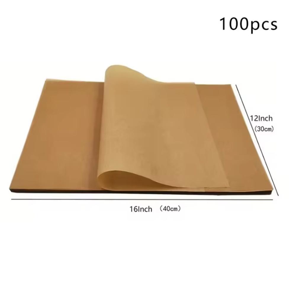 100PC Baking Paper Non-stick Parchment Baking Sheet for Oven Air Fryer Grilling Mat Paper Food Wrapping Paper Baking Tool
