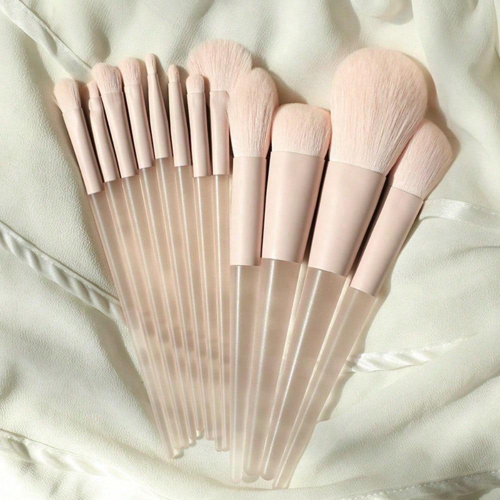 12Pcs Peach Pink Makeup Brush Set Beginner Highlight Blush Brush Loose Powder Brush Portable Beauty Tool Set Brush